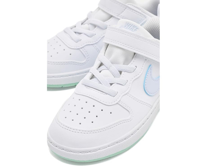 Кроссовки Nike Court Borough Low Fade для малышей White и Arctic Green