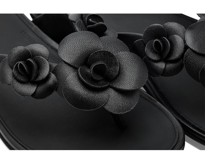 Шлепанцы FitFlop Gracie Flower Leather Flip-flops с цветочным принтом