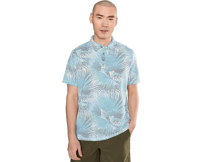 Поло Tommy Bahama Costa Wave Fiore Fronds с принтом Саксония Блю