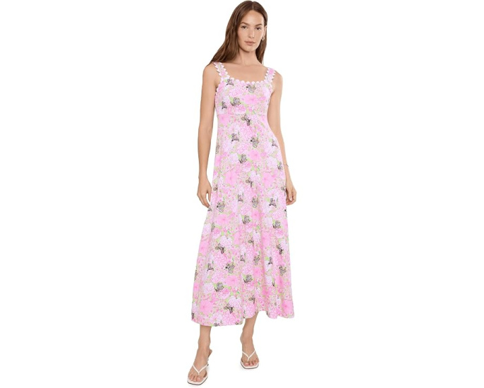 Платье миди Dwyer от Lilly Pulitzer с квадратным вырезом