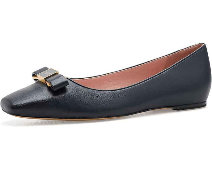 Kate Spade New York балетки Bowdie Smooth Leather с бантом и квадратным носком