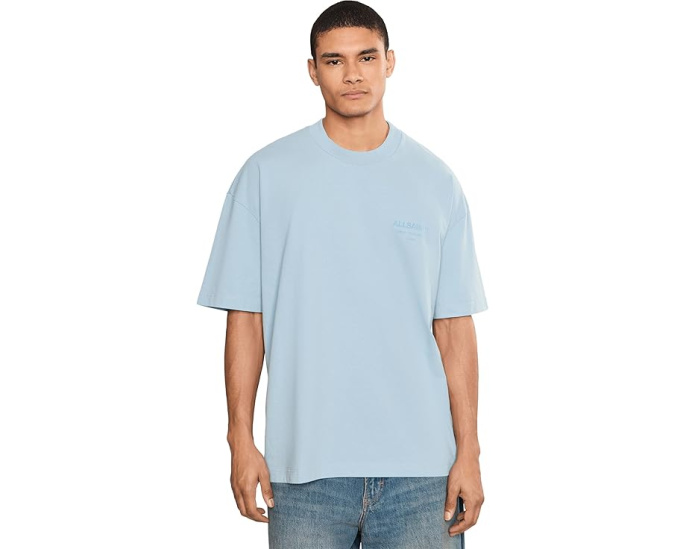 AllSaints Xander Short Sleeve Crew футболка Salton Blue