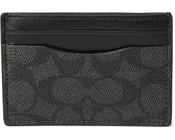 Картхолдер COACH с клипсой для денег из фирменного полотна