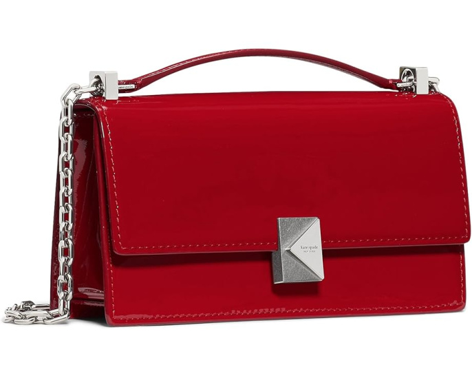 Мини-сумка-кроссбоди Kate Spade New York Deco с цепным ремнем из лаковой кожи