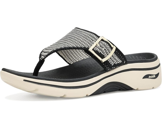 Сандалии SKECHERS GO Walk Arch Fit 2.0 Resort Day с блестками и клиньем