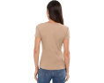 Футболка Petite Stretch Cotton Tee Lauren Ralph Lauren цвета верблюжьей шерсти
