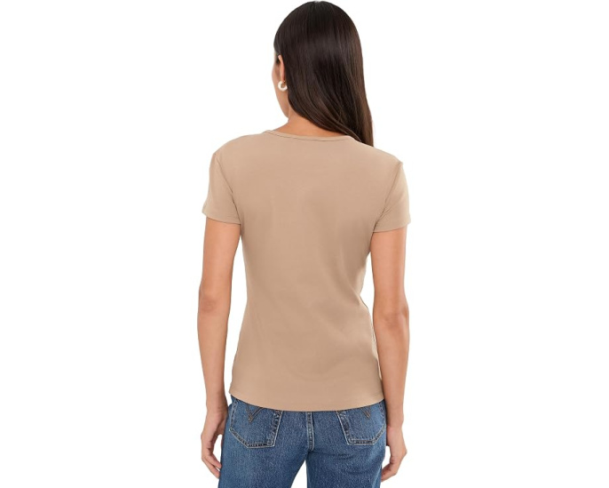 Футболка Petite Stretch Cotton Tee Lauren Ralph Lauren цвета верблюжьей шерсти