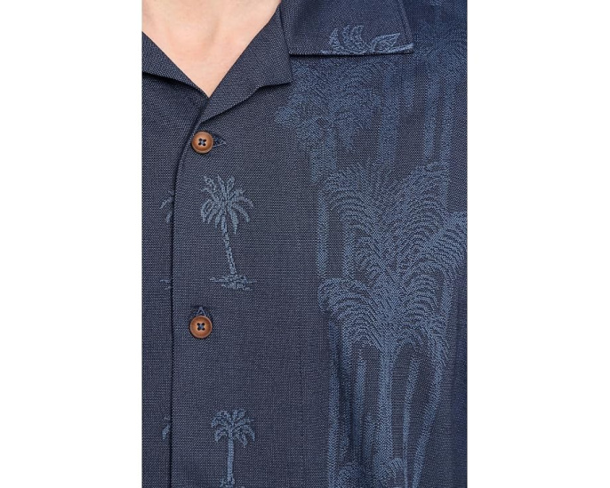 Tommy Bahama рубашка Palm Fresco Palm Grove Camp синяя Blue Note