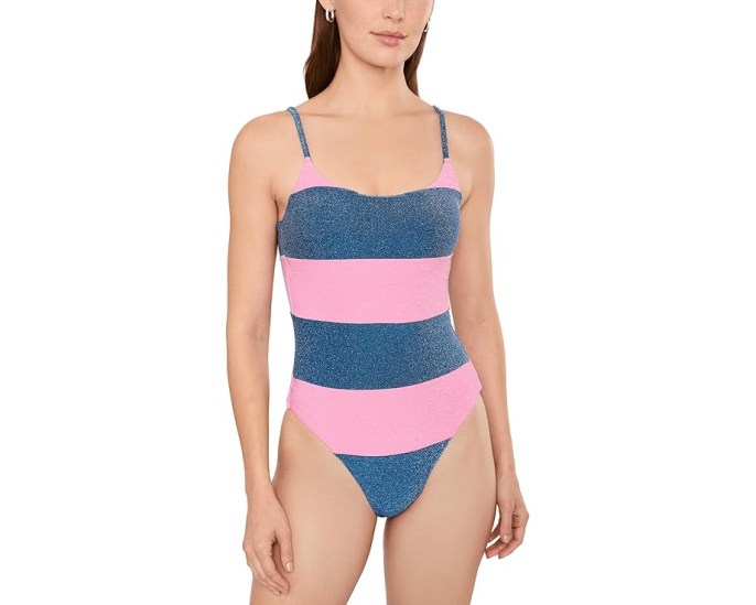 Цельный купальник Calista One-Piece Beach Riot с блестящими полосками