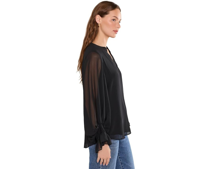 Блуза Vince Camuto с разрезом на вырезе и рюшами на манжетах