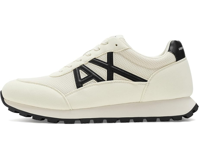 Кроссовки Armani Exchange Drop Sneakers из микрозама и сетки на легкой подошве