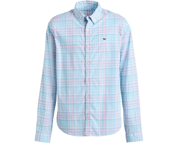 Детская рубашка Vineyard Vines Kids из легкой ткани с клеткой