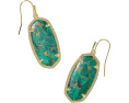 Серьги-подвески Kendra Scott Elle с малахитом и позолотой для повседневной носки