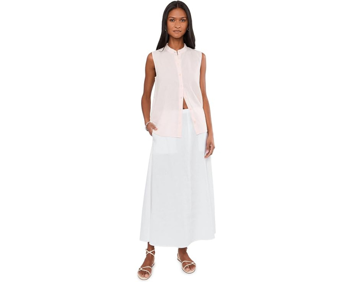 Органическая льняная туника Eileen Fisher с воротником мандарин