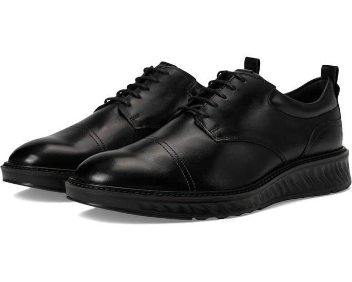 Туфли ECCO ST.1 Hybrid Cap Toe Oxford на шнуровке черные