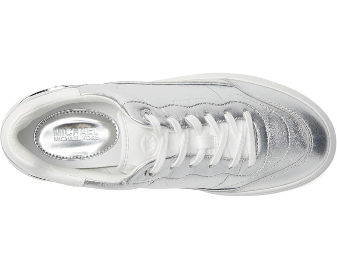 Кроссовки MICHAEL Michael Kors Hayes Lace Up на платформе с металлическим ПВХ верхом