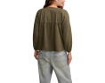 Блуза Knit Mix Peasant от Lucky Brand оливкового цвета