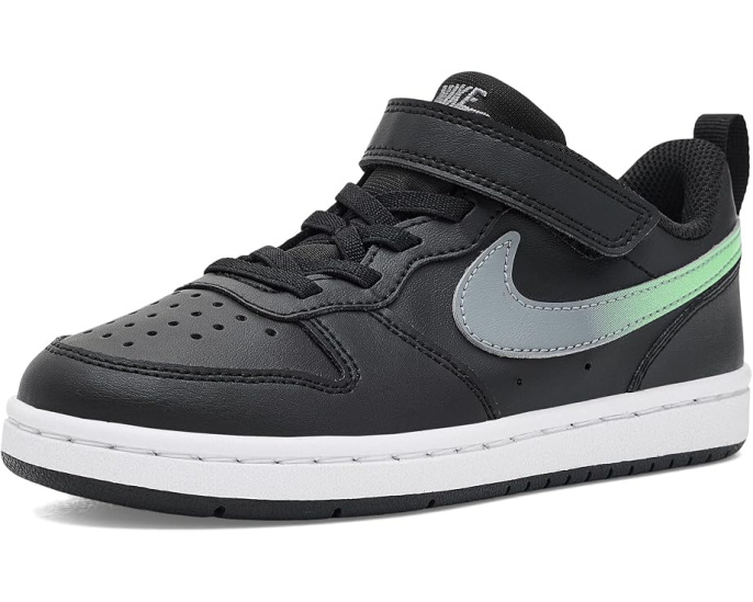 Кроссовки Nike Court Borough Low Fade для детей Black и Illusion Green