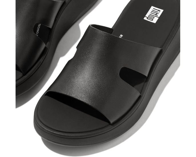 FitFlop сланцы F-Mode Raw-Edge Leather Flatform H-Bar