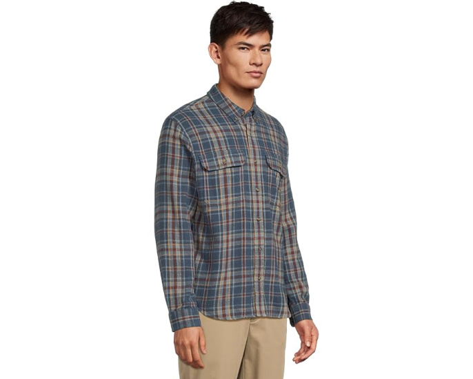 L.L.Bean Рубашка 1913 Field Flannel в клетку с карманами и слегка приталенным кроем