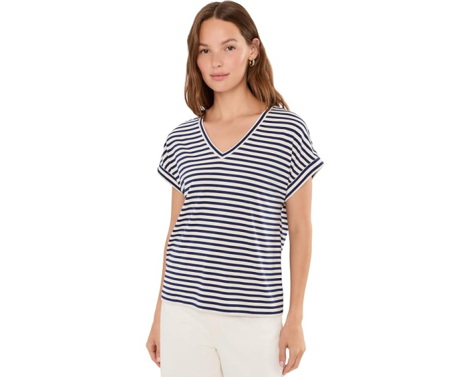 Tommy Bahama футболка Kauai Stripe с V-образным вырезом