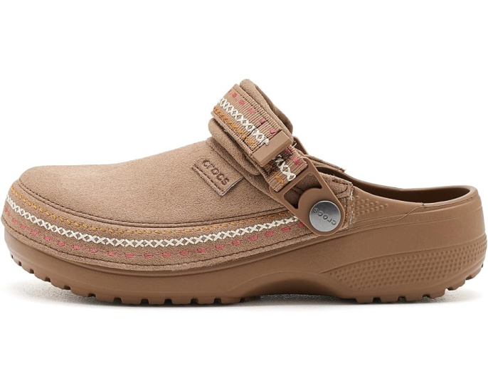 Детские сабо Crocs Classic Crafted Canvas Vegan Suede Stitch с веганским замшем