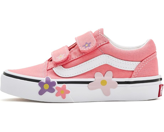 Кроссовки детские Vans Old Skool V Flower с цветочным принтом