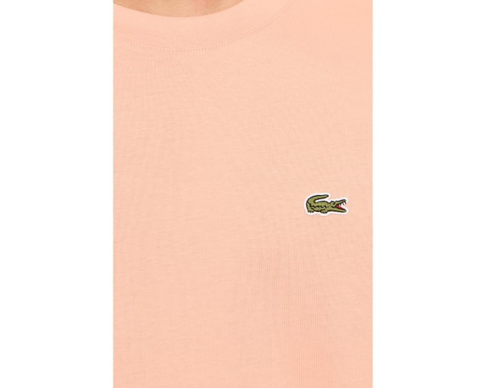 Хлопковая футболка Lacoste с вышитым крокодилом на груди
