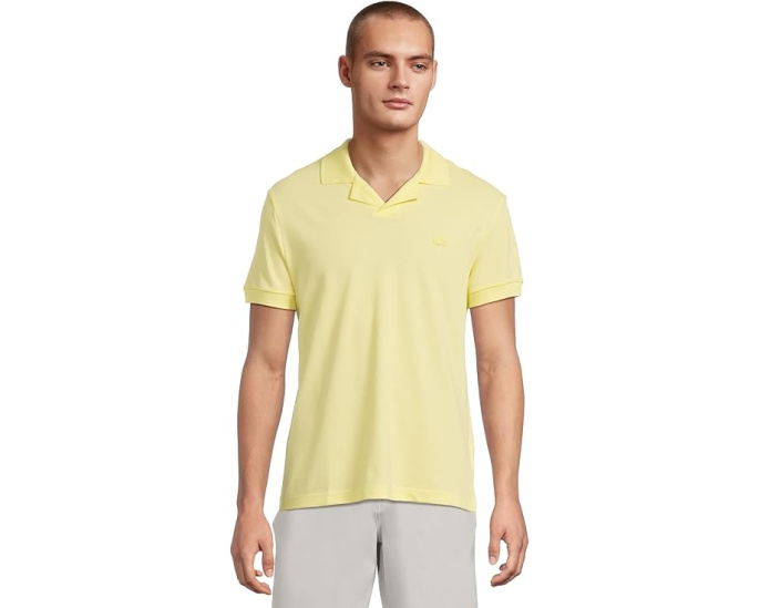 Поло Lacoste Classic Fit Buttonless без пуговиц желтое