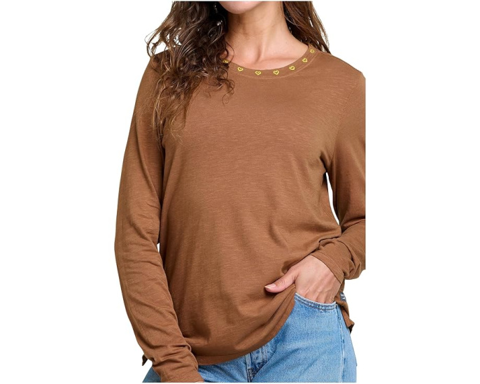 Свитшот Toad&Co Primo Long Sleeve Crew с вышивкой из органического хлопка