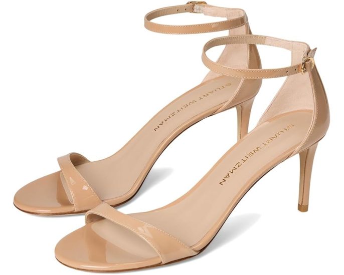 Босоножки Nudist II Sandal 75 на шпильке с глянцевым верхом Stuart Weitzman