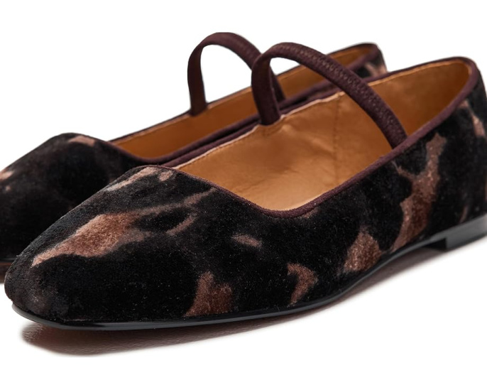 Greta Elastic Mary Jane - Leopard Velvet