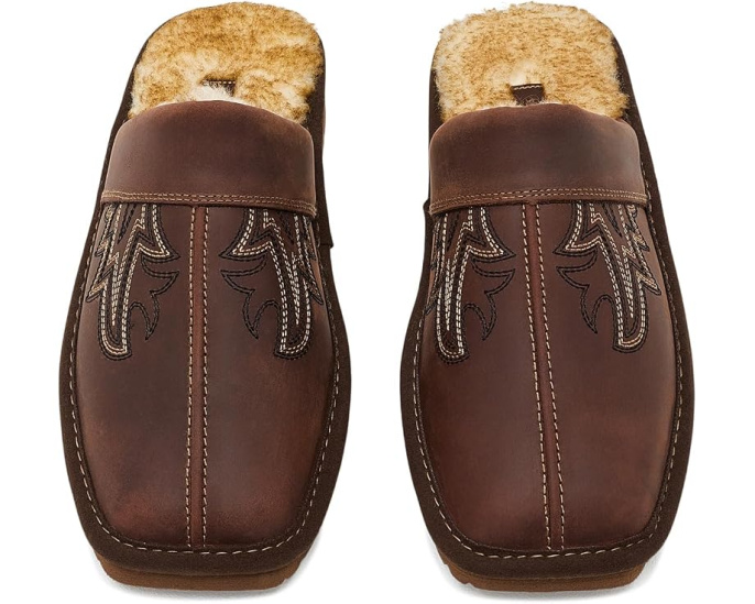 Тапочки Silversmith Exotic с квадратным носком и меховой отделкой Ariat
