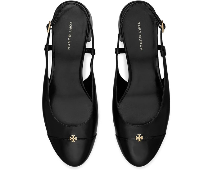 Туфли Tory Burch Cap-Toe Slingback 45mm с контрастным носком и каблуком