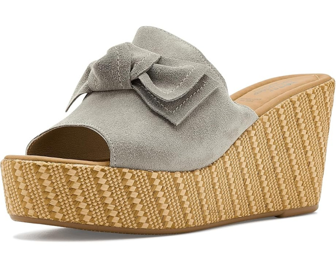 Босоножки-лодочки Spring Step Ellyn-Woven с крупным бантом и плетеным клином