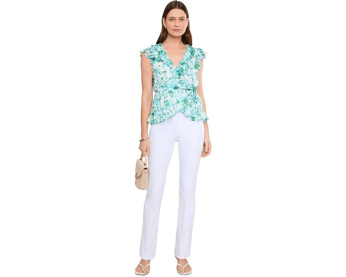 CeCe топ с оборками и завязками Ruffle Tie Wrap Top