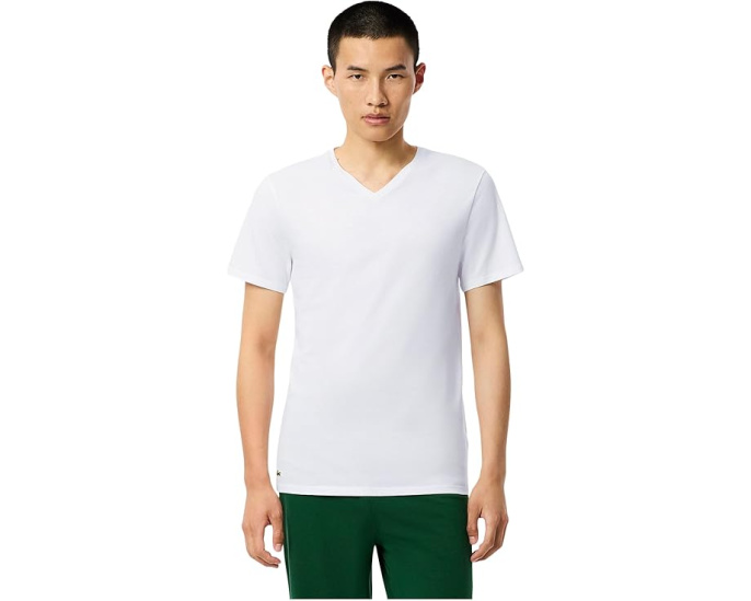 Футболки Lacoste с V-вырезом приталенные 3 штуки