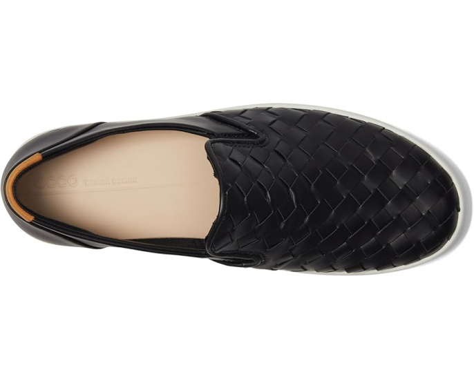 Кроссовки ECCO Soft 7 Woven Slip-On 3.0 с эластичными вставками и кожаным верхом