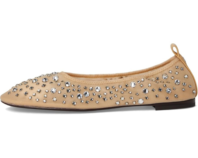Балетки Tory Burch Crystal Ballet с кристаллами и эластичным краем