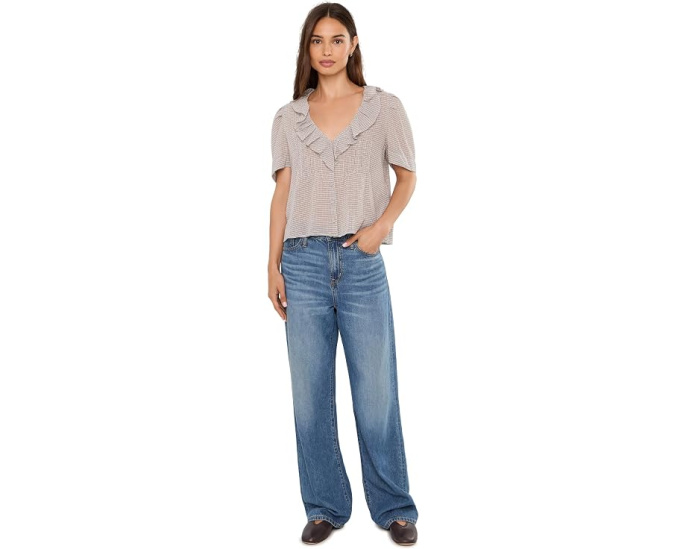 Топ Nelly из легкой хлопковой ткани в клетку Madewell