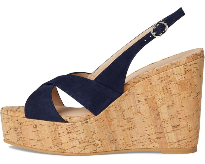 Сандалии Stuart Weitzman Dayna Slingback Wedge на танкетке с ремешком через пятку