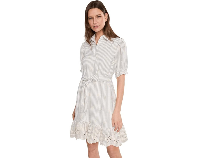 Мини-платье Vince Camuto с пышными рукавами-фонариками и рюшами