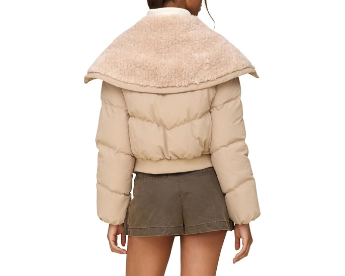 Avec Les Filles пуховик Thermalpuff Envelope Collar Puffer Бежевый