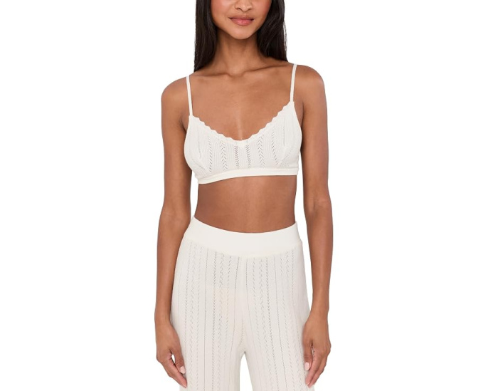 Eberjey бюстгальтер Pointelle Sweater Bralette с вырезом