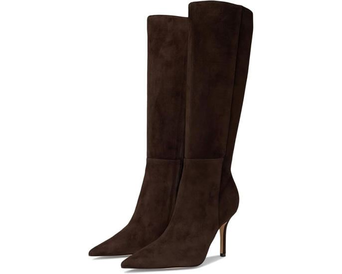 Ботильоны Nine West Gerty из замши темно-коричневого цвета на каблуке