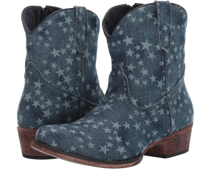 Ковбойские сапоги Roper Merica Denim с дизайном в звездах