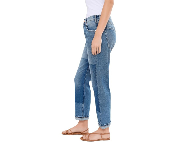 Джинсы Liverpool Los Angeles 27" Sloane Slouchy Mid Rise Girlfriend Cuffed with Removed Patch синие