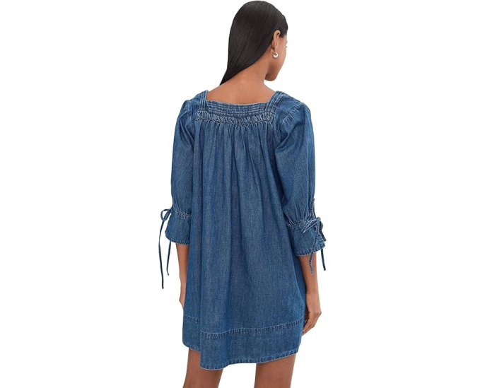 Мини-платье Free People Sonora Denim из денима с квадратным вырезом