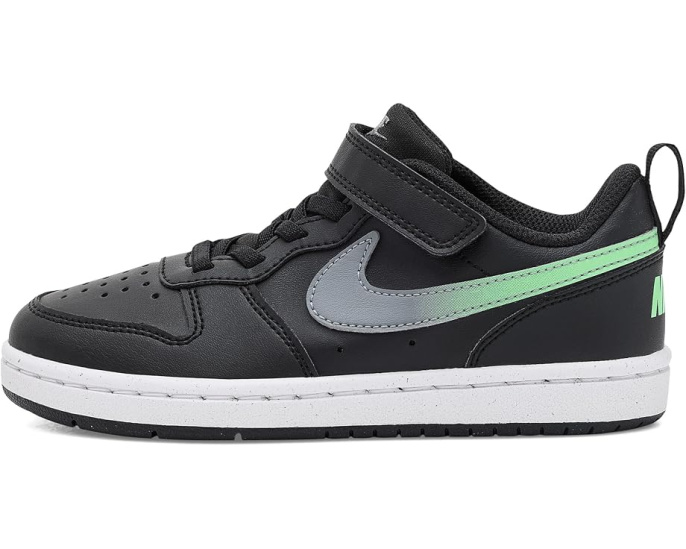 Кроссовки Nike Court Borough Low Fade для детей Black и Illusion Green