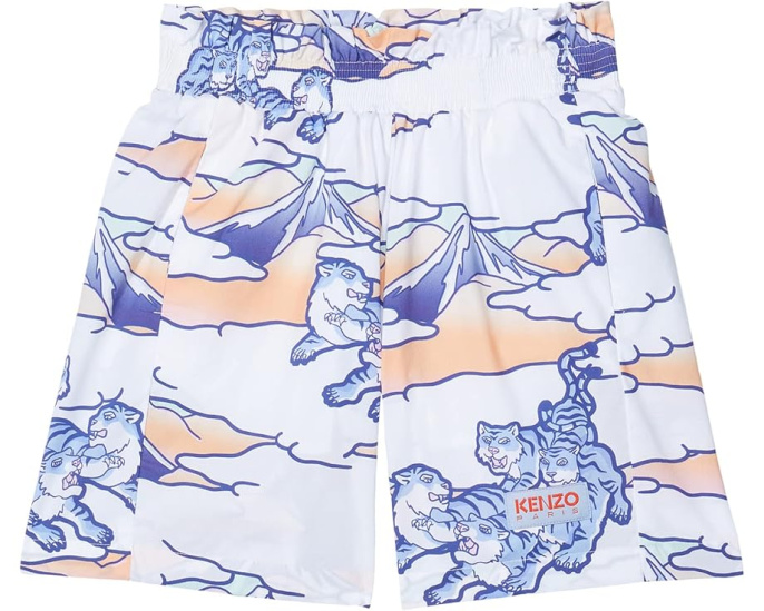 Детские шорты Kenzo Kids Poplin All Over Print с принтом